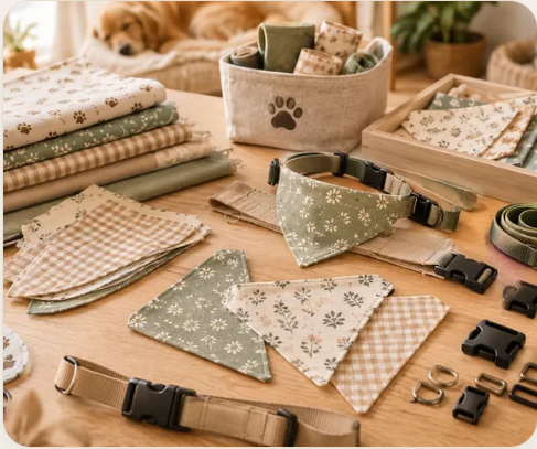 Prepared pet project materials on a worktable